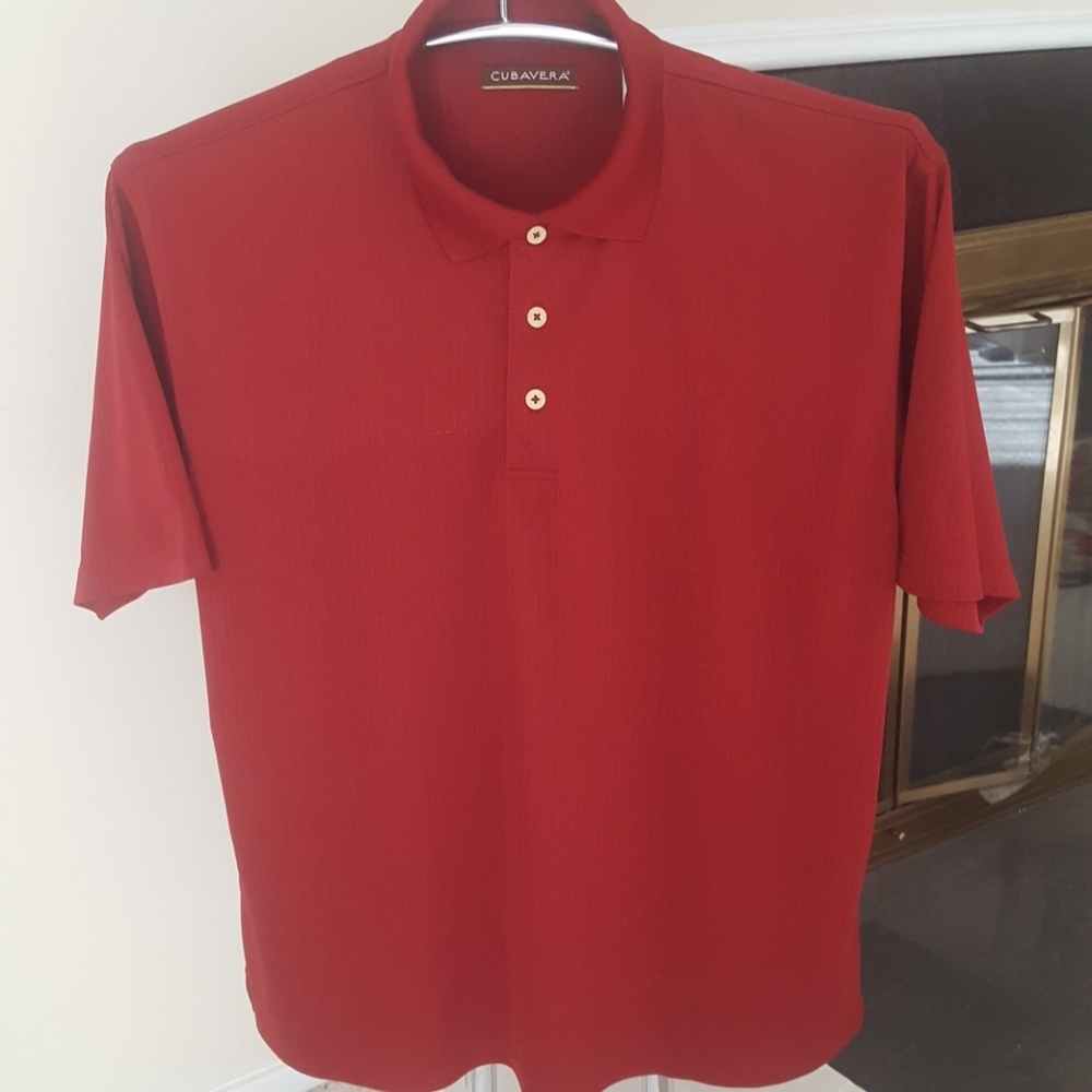 Cubavera Burgundy Short Sleeve Leisure Shirt XL